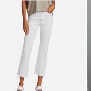 Rag and bone Nina high rise ankle flare white jeans / kick flare